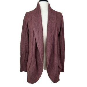 Barefoot Dreams Cardigan Sweater Womens XS/S Berry CozyChic Lite Knit Open